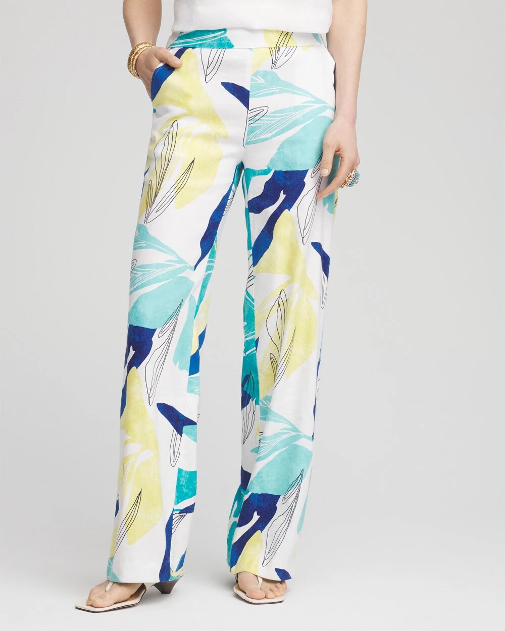 Tropical Linen Stretch Relaxed Pants | Chico's